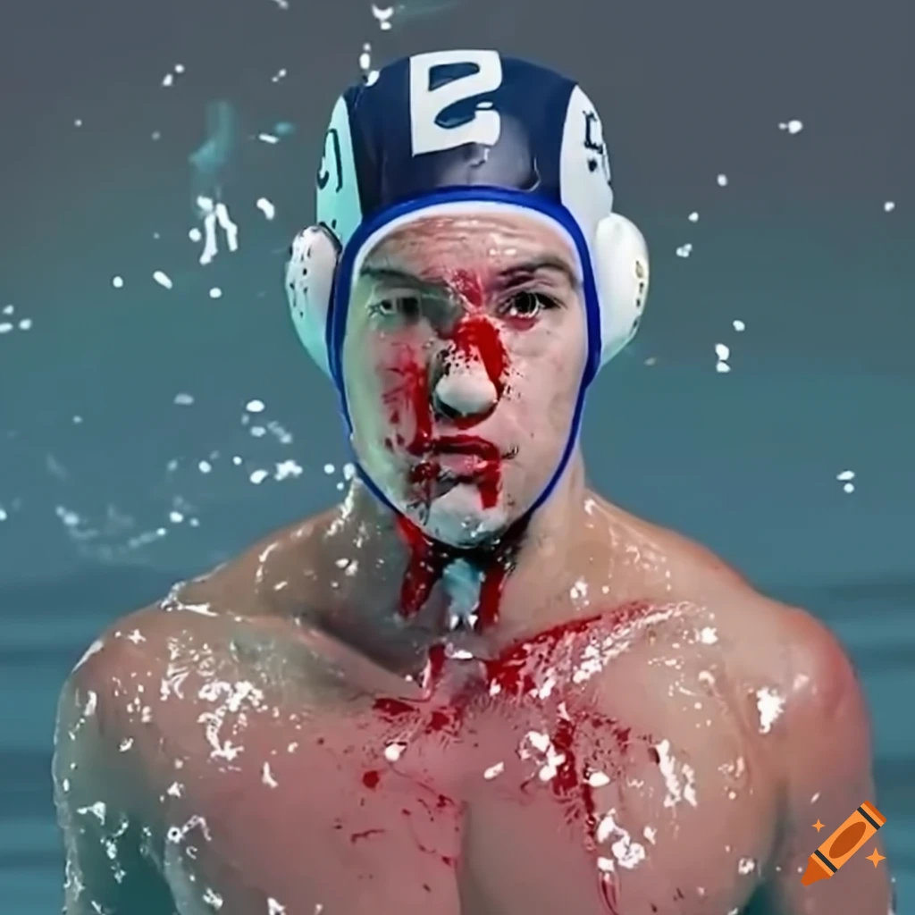 SO SAD: Water polo player with facial injury on Craiyon…