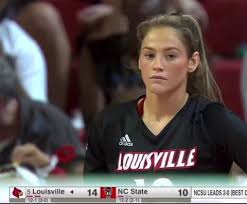 hypothetical news report :about a main player stepping down from the Louisville volleyball team due to…